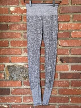Alo Yoga Leggings Womens Athletic Heather Grey High Waist Alosoft Lounge Sz XS